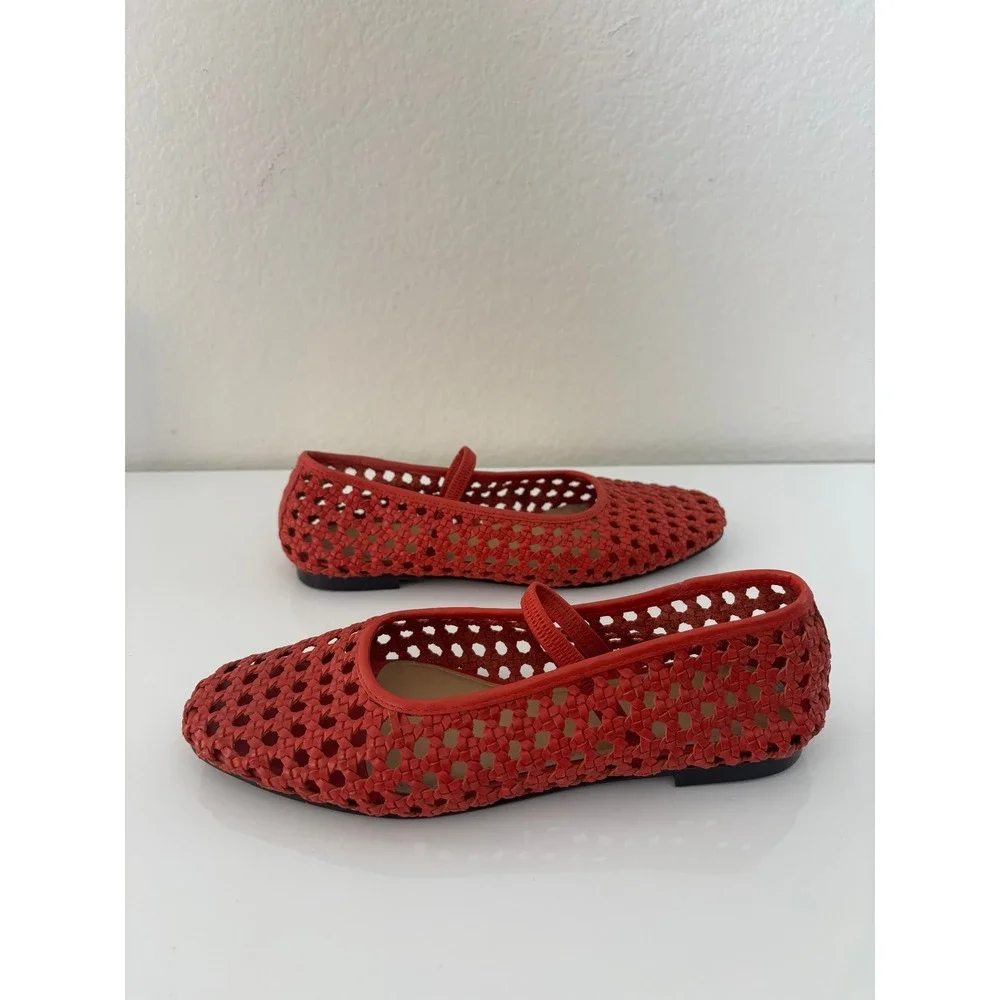 Madewell Greta Ballet Flat Southwestern Clay Woven Leather Mary Jane NQ312 6.5 - Picture 5 of 9